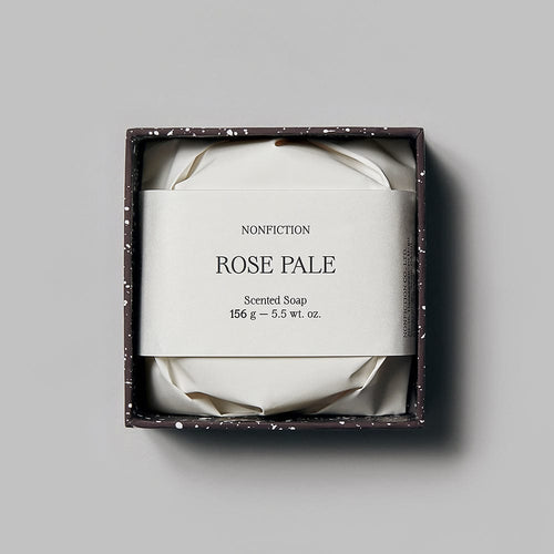 Shop NONFICTION’s ROSE PALE Scented Soap. The vegetable soap consists of 95% natural plant-based ingredients, scented with damask roses.